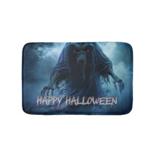 Black ghost in a hellish landscape - Halloween Bath Mat