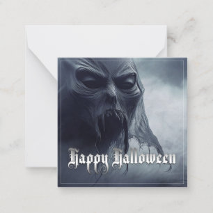 Black ghost in a hellish landscape - Halloween Card
