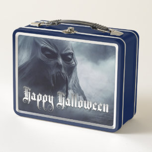 Black ghost in a hellish landscape - Halloween Metal Lunch Box