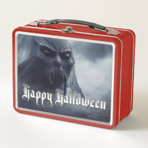 Black ghost in a hellish landscape - Halloween Metal Lunch Box