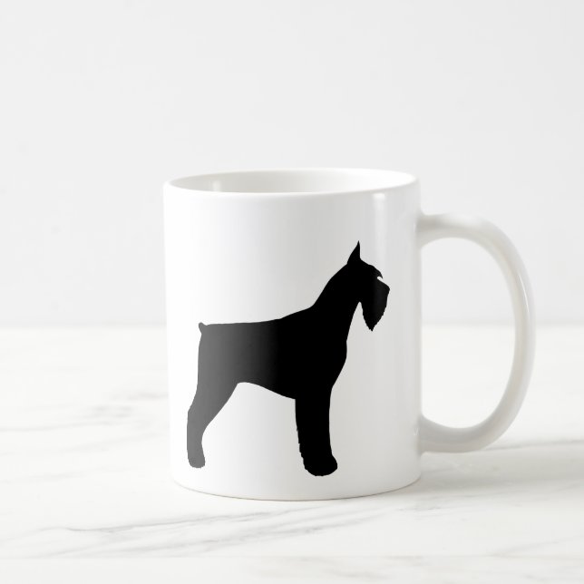 Black Giant Schnauzer Silhouettes Dog Lover's Coffee Mug (Right)