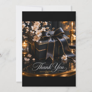 Black Gift Box Easter Thank You Card Spring Eleg