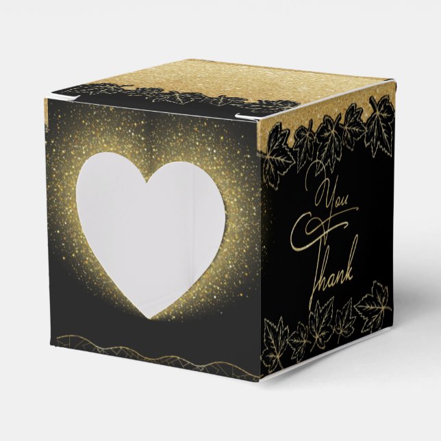 Black gift box with thank you heart (Front Side)