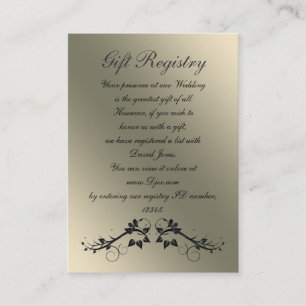 black Gift registry Cards