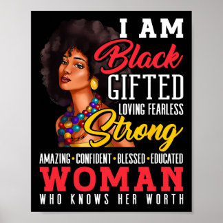Black Gifted Loving Strong Woman Black History Mon Poster