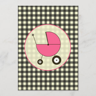 Black Gingham Baby Shower Invitation
