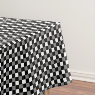 Black Gingham Check Tablecloth