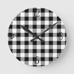 Black Gingham Clock
