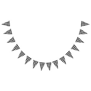 Black Gingham Country Wedding Bunting