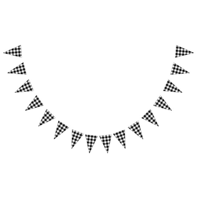 Black Gingham Country Wedding Bunting (All)