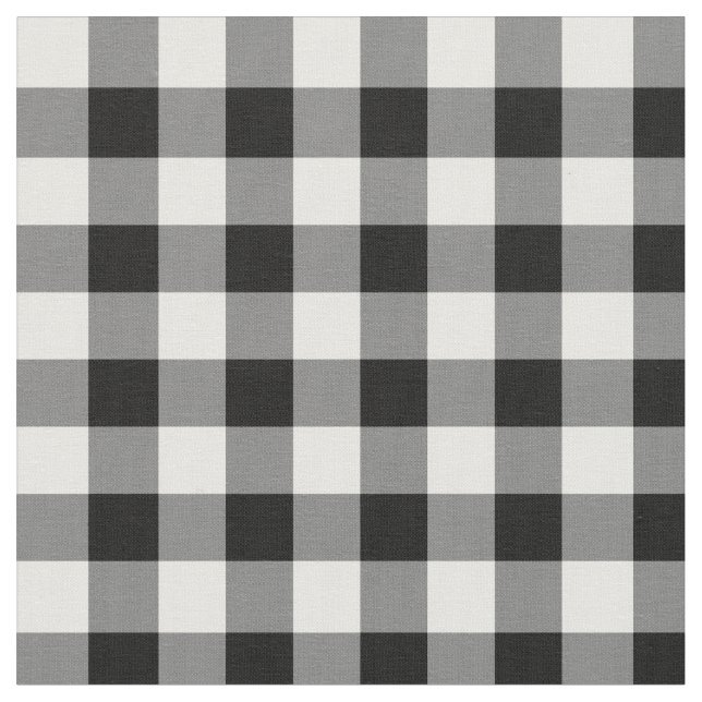 Black Gingham Fabric (Close Up)