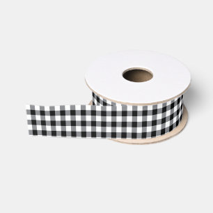 Black Gingham Grosgrain Ribbon
