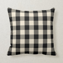 Black gingham pillow
