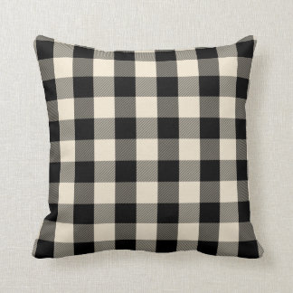 Black gingham pillow