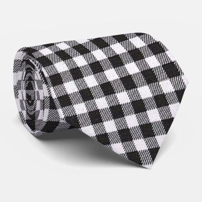 Black Gingham Tie (Rolled)