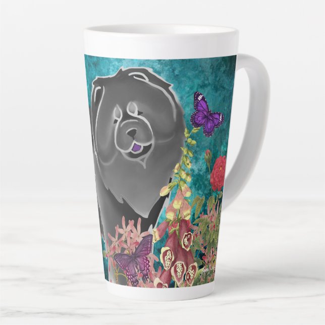 BLACK -GINKGO CHOW- Latte Mug (Right Angle)