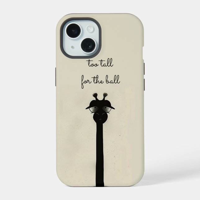 Black Giraffe iPhone 15 Case (Back)