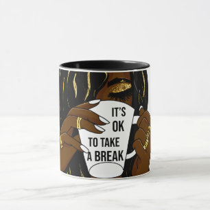 Black Girl Afro American Woman InspirationalQuote  Mug