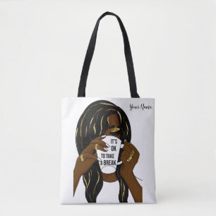 Black Girl Afro American Woman InspirationalQuote  Tote Bag
