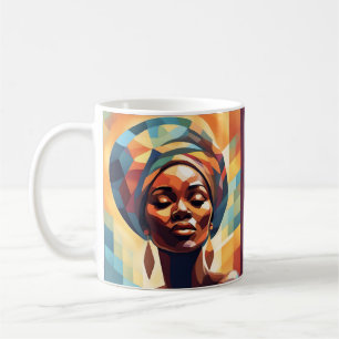 Black Girl Afro American Woman "Just Breathe" Coffee Mug