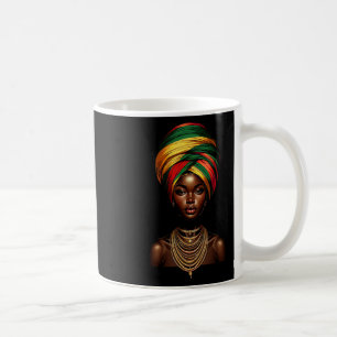 Black Girl Afro Woman Headscarf Headwrap Black His Coffee Mug
