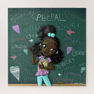 Black Girl and Positive Words Puzzle