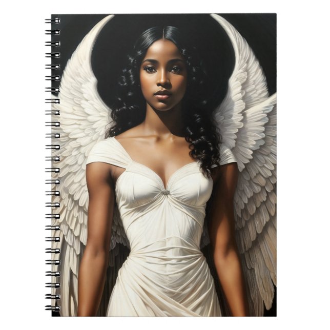 Black Girl Angel Angelcore Art Notebook (Front)