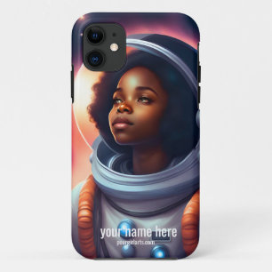 BLACK GIRL ASTRONAUT INSPIRATION ART iPhone 11 CASE