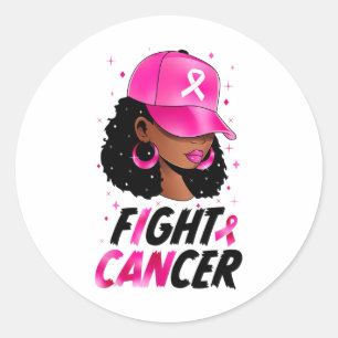 Black Girl Black Woman Breast Cancer Awareness Pin Classic Round Sticker