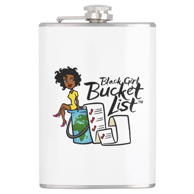 Black Girl Bucket List Flask (Front)