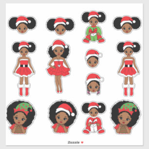 Black Girl Christmas Decal  Melanin Xmas Decals 