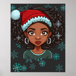 Black Girl Christmas Magic Melanin Ugly Xmas Sweat Poster