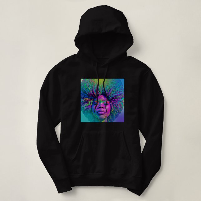 Black Girl Easter Magic Brown Skin Girls Blue East Hoodie (Design Front)