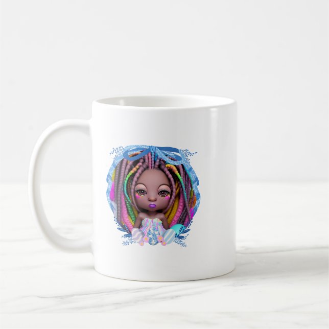 Black Girl Easter Magic Brown Skin Girls Spring Ea Coffee Mug (Left)