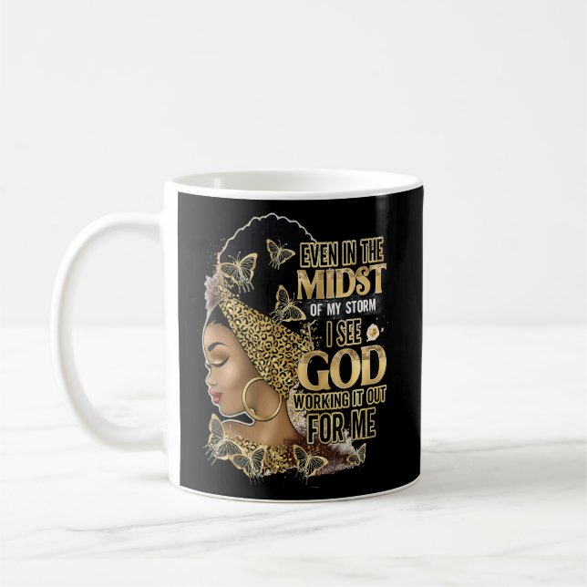Black Girl Even In The Midst Of Storm Black Womens Coffee Mug (Left)