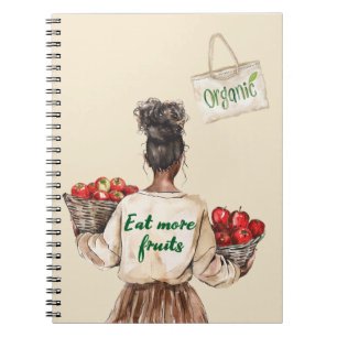 Black Girl Farmer's Market Organic Eat Fruits Notebook