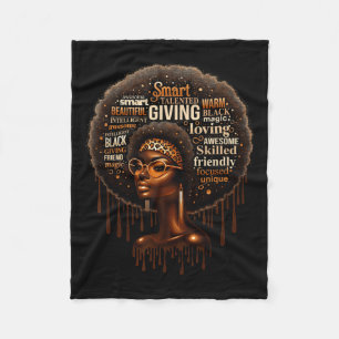 Black Girl I Am Black History Month Pride Melanin Fleece Blanket