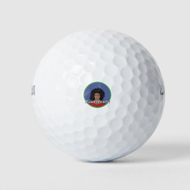 Black Girl Juneteenth Golf Balls (Front)