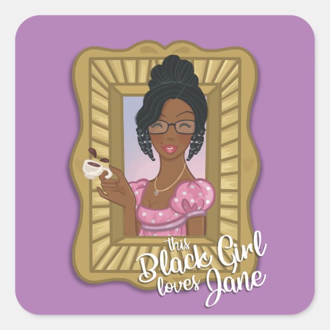 Black Girl Loves Jane Sticker in Purple (Front)