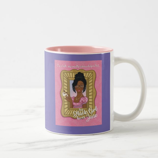Black Girl Loves Mug in Pink with Purple BG (Right)