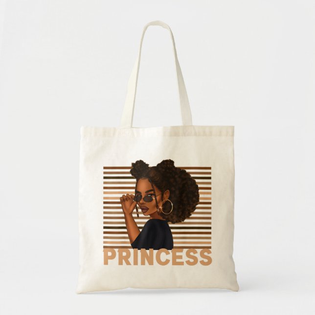 Black Girl Magic African American Melanin Princess Tote Bag (Front)