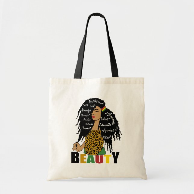 Black Girl Magic African American Woman Melanin La Tote Bag (Front)