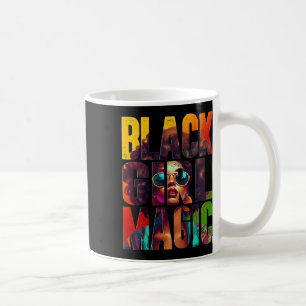 Black Girl Magic Afro African American Queen Black Coffee Mug