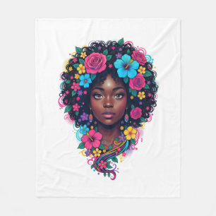 Black Girl Magic Afro Diva Fleece Blanket