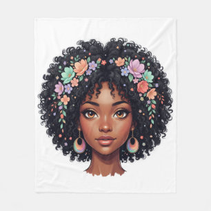 Black Girl Magic Afro Diva Fleece Blanket