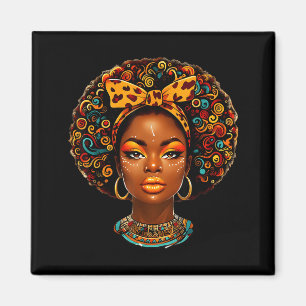 Black Girl Magic Afro Melanin Queen African Americ Magnet