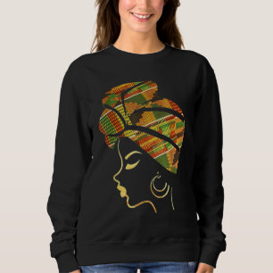Black Girl Magic Afro Melanin Woman Headwrap Black Sweatshirt