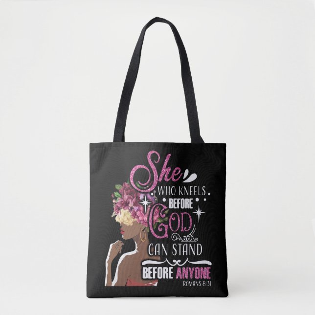 Black Girl Magic Afro Women Tote Bag (Front)