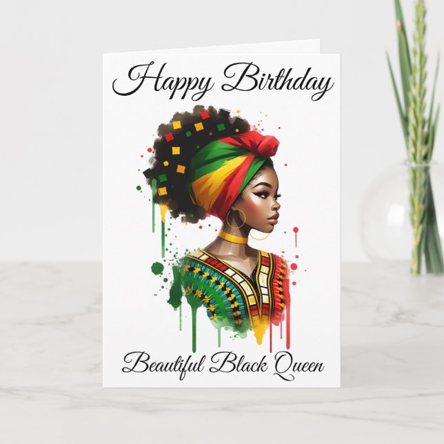 Black Girl Magic Birthday Sista Melanin Woman Card (Front)