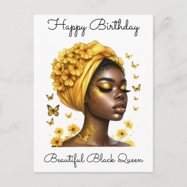 Black Girl Magic Birthday Sista Melanin Woman Holiday Postcard (Front)